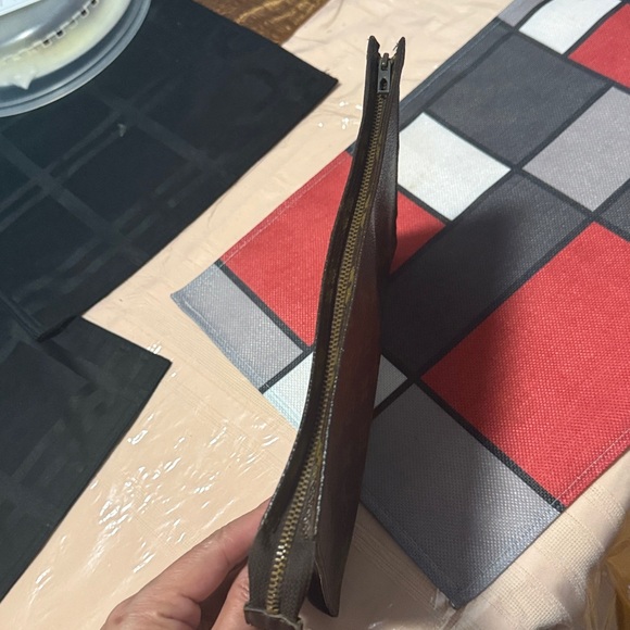 Authentic Vintage Louis Vuitton Monogram Canvas Pouch in Brown and Gold Print - Picture 7 of 11